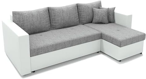 VitaliSpa Sofa L Form, Schlafsofa mit Bettkasten, Grau, 224 x 144 cm