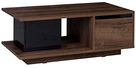 Mirjan24 Couchtisch Reton R05, Kaffeetisch, Farbauswahl, Wohnzimmertisch, Sofatisch, Salontisch, Stylischer (Monastery Eiche/Monastery Eiche + Schwarz Hochglanz)