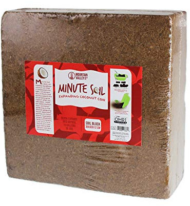 Minute Soil - Fibra di cocco compressa per coltivare media - 1 blocco = 15 litri di terriccio (circa carriola piena) - Giardinaggio, fiori, erbe, microgreens - Aggiungi acqua - Senza torba - OMRI