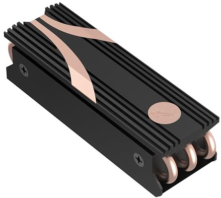 SABRENT Dissipatore SSD M.2 2280, Dissipatore SSD NVMe, Raffreddatore M.2 con pad termico, adatto per PC, PS5, computer desktop, in alluminio, Nero (SB-HTSK)