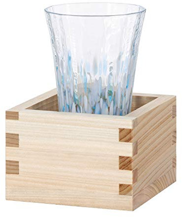 ADERIA Vaso de sake japonés Tsugaru Bidoro azul de 3.2 onzas, fabricado en Japón (Sekka) F-71962