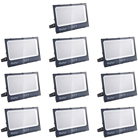 10pack 500W Focos LED Exterior, Proyector LED Exterior Impermeable IP66 51000LM Blanco Frío 6000K Angulo 120º Iluminacion Focos LED Exterior Alto Brillo para Jardín, Garaje, Fábrica, Almacén