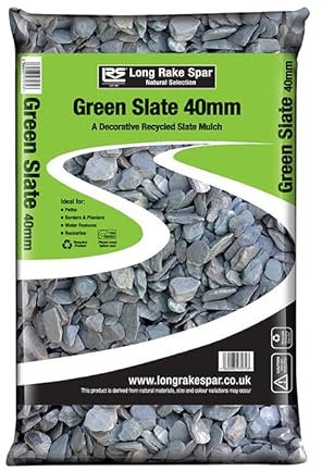Green Slate Chippings | 40mm | 20kg | Aggregates, Garden Pebbles, Garden Chippings, Driveway Stones/Sealer