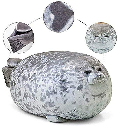 Plush Seal Pillow, Chubby Blob Seal Plush Toy, Soft Cotton Stuffed Animal Pillow (S (Pack of 1))