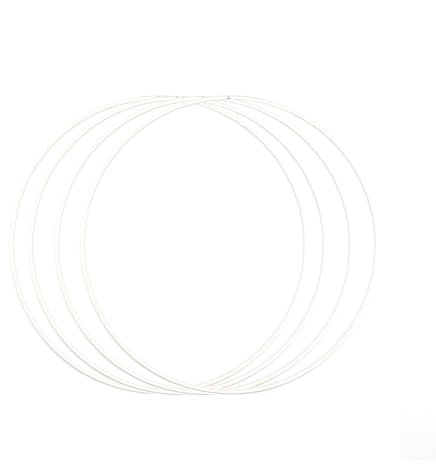 Vaessen Creative Metallring 4 Stück, Weiß, Spannring Ø25 cm aus 3 mm Metalldraht zum Traumfänger Basteln, Makramee Knoten, Mandala Häkeln sowie Gestalten weiterer Wanddeko und Fensterdeko 11016-002