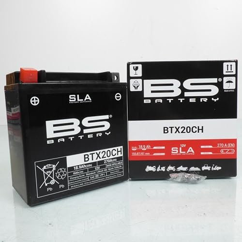 Batterie SLA BS Battery compatible avec Moto Honda 1000 Xl V Varadero Abs 2007 à 2012 YTX20CH / SLA / 12V 18.9Ah