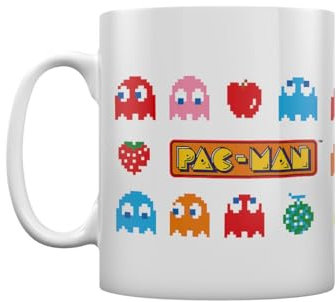 Pac-Man Kaffeetasse in Geschenkbox (Pac-Man Symbole Design) 11oz Keramiktasse - Offizielles Lizenzprodukt