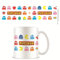 Pac-Man Kaffeetasse in Geschenkbox (Pac-Man Symbole Design) 11oz Keramiktasse - Offizielles Lizenzprodukt