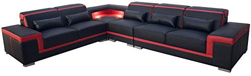 jvmoebel XXL Couch Ecke Ledersofa Wohnlandschaft Garnitur Design Modern Sofa LForm G8020B