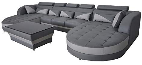 JVmoebel Leder Sofa Moderne Couch Polster Design Wohnlandschaft + Tisch Couchen Sitz Eck