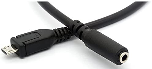 Mr.Gadget's Solutions Cavo audio AUX da micro USB maschio a femmina da 3,5 mm per adattatore cuffie microfono attivo clip microfono