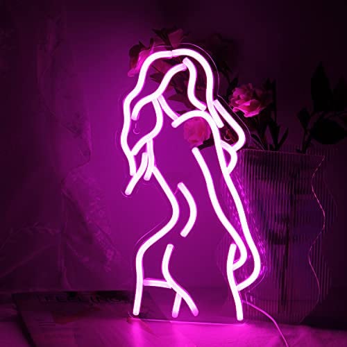 Lady Back Neon Licht Sexy Lady Neon Schild für Wand Dekor Rosa Led Schild mit USB-betrieben für Schlafzimmer, Mädchen Zimmer, Wohnkultur, Mann Höhle