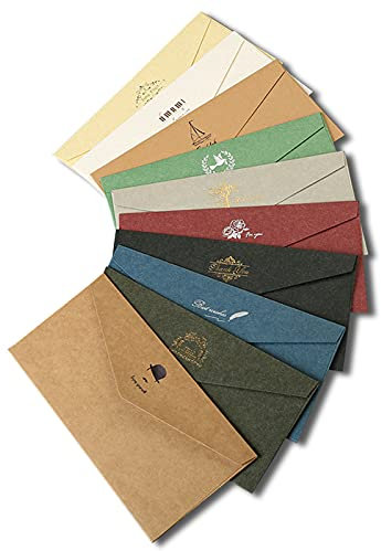 Kytpyi umschläge, 10 stück 22 x 11cm kraftpapier kuverts umschläge einladung vintage umschläge briefumschläge papierumschlägegeschenkumschläge kartonfür geschenk gruß weihnachten valentinstag