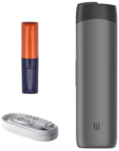 IQOS LIL SOLID 2.0 Set -KIT- Heat Notburn - in Stone Grey-Schwarz HNB Gerät - für Heets, Fiit, Herbal
