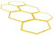 Umbro Koordinationsleiter - Ø57,5 CM - 6 Sechsecke inkl. Verbindungsstücke - Fußball-Trainingszubehör - Agility Hürden - Gelb