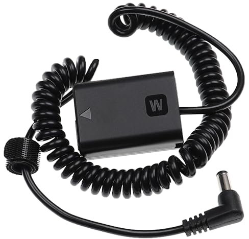 vhbw DC Kuppler Netzadapter kompatibel mit Sony Alpha SLT-A33, NEX-F3Y, SLT-A33B, NEX-F3K Kamera, Digitalkamera, DSLR, Spiegelreflex, Spiralkabel