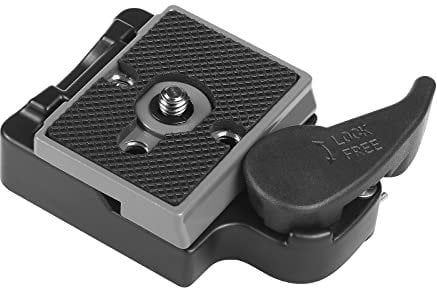 Sequpr Quick Release Plate with Clamp Compatible with Manfrotto 200PL-14 Quick Release Plate, Quick Release Plate Clamp for Camera Tripod