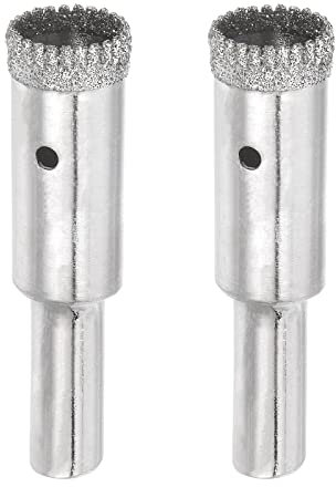sourcing map 2pcs Diamant Forets 13mm Dentelé Creux Noyau Trou Scie pour Verre Céramique Porcelaine Carreau Marbre Pierre