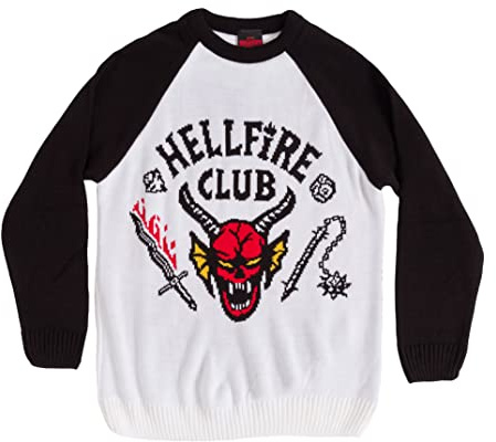 Stranger Things Sweatshirt Christmas Jumper Hellfire Club (M) White