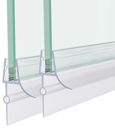 Transparent Ersatz Wasserabweiser Duschdichtung Dichtung für 7mm/ 8mm Glastür Dusche Wasserabweisprofil Duschtüren Duschwand Badewanne Duschkabine Spritzschutz Gummilippe Dichtkeder 2 x 90cm