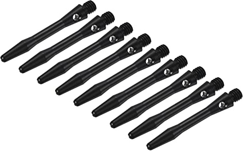 PATIKIL 35mm Aluminum Dart Shafts, Medium 2BA Thread Dart Stems Dart Accessories Throwing Fitting for Steel Tip - 9 Pack (Black)