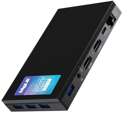 MeLE Quieter3Q Mini PC Lüfterloser Celeron N5105 16GB 512GB Micro Desktop Computer mit Gigabit Ethernet, USB-C PD, WiFi 6, IPXE, 2X HDMI2.0, 4K Doppelte Anzeige, Vesa-Mount