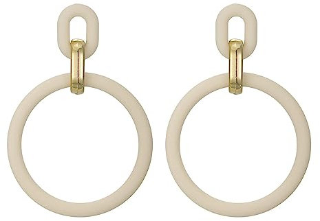 SIXDUTON Neon Creolen für Damen, Acryl Ohrringe Retro 80er 90er Jahre, Übertriebene Creolen für Kostüm Party Halloween, Accessoires Schmuck Zubehör (Beige)