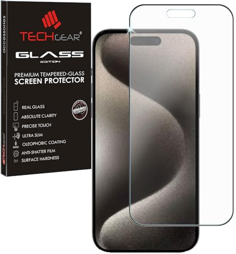 TECHGEAR Anti Glare Screen Protector for iPhone 15 Pro - MATTE 3D GLASS Edition Genuine Tempered Glass Full Screen Protector Guard Cover Compatible with iPhone 15 Pro 6.1