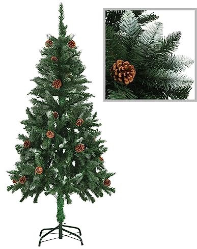 SKM Künstlicher Weihnachtsbaum Kiefernzapfen Weißem Glitzer 150 cm, Weight: 3.6 kg, 284317