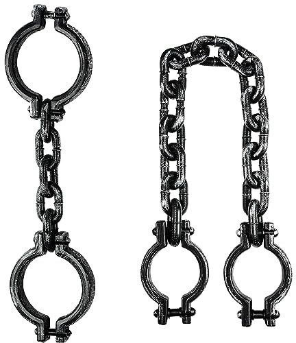 AOFOX Halloween gefälschte Handschellen Kunststoff Handgelenk Fesseln Prop Gefängnis Handschellen Fußfesseln Ketten für Halloween Party Cosplay Dekorationen