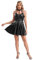 dPois Damen Sexy Kleid Rock Bodycon Wetlook Korsett Kleid aus Lack Leder mit Reißverschluss Faltenrock Party Club Kostüm Schwarz Schwarz_D S