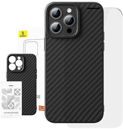 Case Baseus Synthetic Fiber iPhone 15 Pro tempered glass