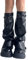 Frotox Harajuku PU Leder Beinstulpen Gothic Punk Lange Socken Ausgestellte Bein Ärmel Gamaschen Goth Winter Manschetten Knöchel Haufen Socken, Schwarz , Reference dimensional drawing