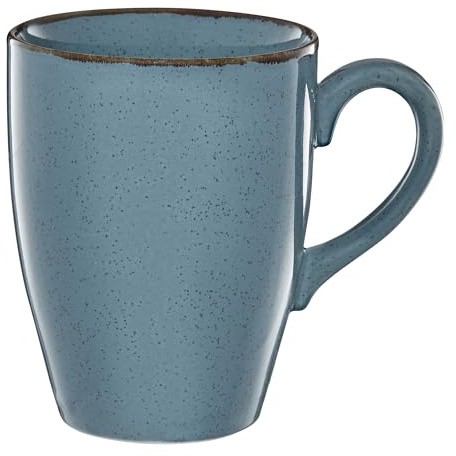 AMBITION Kaffeetasse Landhausstil 350 ml Craft Porzellantasse mit Reactive Glasur Spülmaschine & Mikrowelle blau 1 Stück