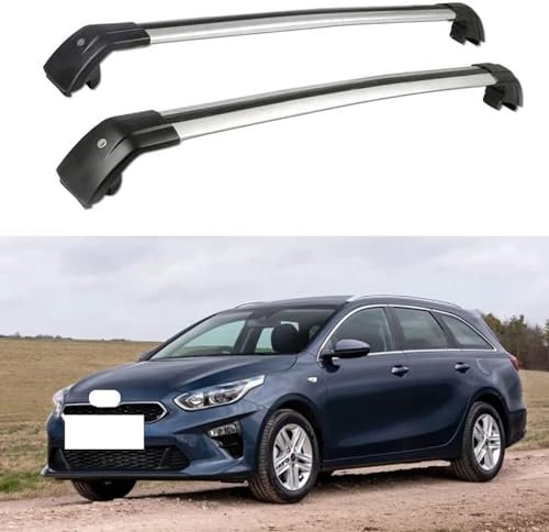 2 Stück Auto Dachträger für Kia Ceed Sportswagon SW Estate 2012-2020 2021 2022, Aluminium Dachgepäckträger Gepackträger Querträger, Auto Zubehör
