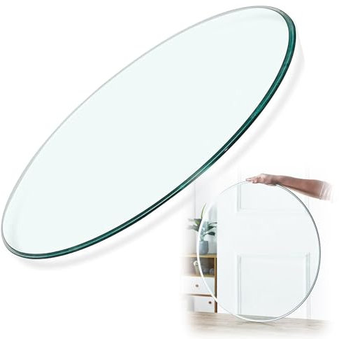 Tischplatte GehäRtetes Glas, Glas Tisch Glasscheibe, Tisch Glasplatte, Glasplatte Rund Durchm, Glastisch Tisch Glasplatte, Transparent Rund, für Geschäftstische, Gartentische Oder Kaffeetische ( Size
