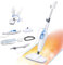 HSHa Steam Mop Handheld Steam Cleaner Dual Purpose Dry and Wet Mop 20s Fast Heats Up, Steam Mop for Laminate Floors, Carpets, Upholstery, 400ml Water Tank and 2 pcs Pads, White