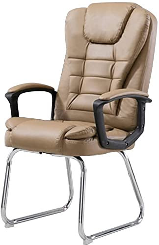 sjdoPulse Computer Chair High-Back Pu Leather Gaming Desk Chair Bow Foot Computer Desk Chair Double Seat Cushion Design Ergonomic for Office Student Dormitory Brown