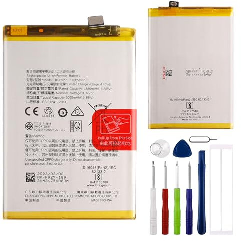 E-yiiviil Ersatzakku BLP927 Kompatibel mit OnePlus Nord CE 2 Lite 5G AKKU with Tools