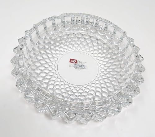 Round Glass Cut Ashtray - 14cm | Elegant Crystal Clear Ash Tray | Perfect for Home, Office, or Patio Use JR5134