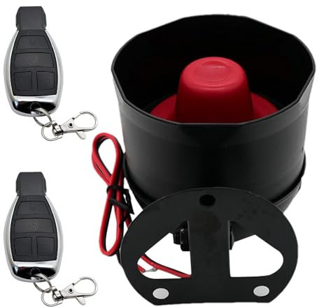 Shurzzesj Autoalarmanlage zur Diebstahlprävention mit Ton, Alarmanlage für die Autosicherheit,12-V-Anti-Diebstahl-Auto-Sicherheitsgerät-Alarmsystem | Lauter, klarer Klang, 2 Fernbedienungen,