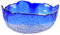 BURLOE Bleu,300ml, Bol En Verre Avec Bord Doré, Bols À Dessert, Saladier 300 Ml / 750 Ml / 1050 Ml Bol En Verre Rond Pour Salade Dessert Collations Aux Fruits Décoration Empilable Ronde