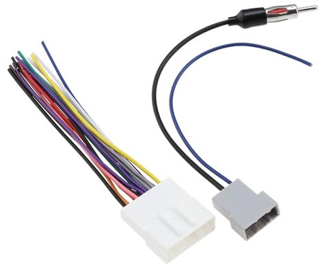 EMSea Connecteur de Faisceau de Câbles d'autoradio avec Adaptateur d'antenne Support de Prise Compatible avec Nissan Altima/Frontier/Titan Compatible avec Subaru Compatible avec Infiniti