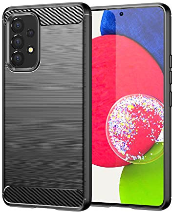 owlhold für Samsung Galaxy A53 5G Hülle, Karbonfaser Design Handyhülle Dünne Weiche TPU Silikon Material Schutzhülle stoßfeste Case Kratzfeste Cover für Samsung Galaxy A53 5G (Schwarz)