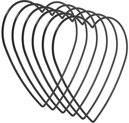 PATIKIL 6 Zoll Herz Traumfänger Ringe, 6 Stück Metall Weihnachten Makramee Kranz Blumenring Reifen für Zuhause Auto DIY Handwerk Hochzeit Wanddekorationen, Schwarz