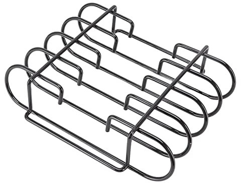 BZVCRTYKL 4-reihiger Rippchenhalter aus Eisen, Rippchenhalter for Gasraucher oder Holzkohlegrill, antihaftbeschichteter Rippchenhalter for Grillen und Barbecue/2853