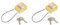 Lot de 2 cadenas de sécurité en acier inoxydable 7 couleurs Jaune