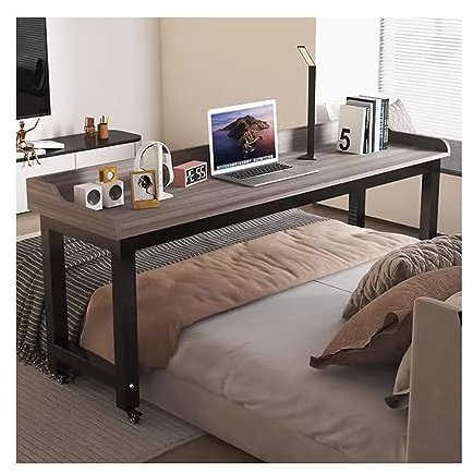 OWOHYG Overbed Table Overbed Table Overbed Table with Wheels, Movable Bed Table for Working/Eating/Gaming, Home Computer Desk/Writing Desk(180x40x80cm)