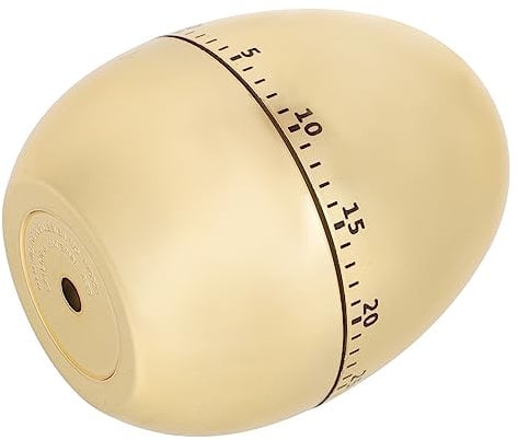 OKUMEYR Kreativer Küchentimer Ei-Form Mechanischer Timer Für Schüler Und Hobbyköche Zeitmanagement-Werkzeug Für Backen Und Kochen Goldene Farbvariante