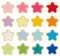 MAYJOYDIY 16Pcs Star Chenille Patches - Gold Edged Embroidery Appliques for Clothing (Iron-On & Sew-On) - DIY Jacket, Hat & Bag Embellishments